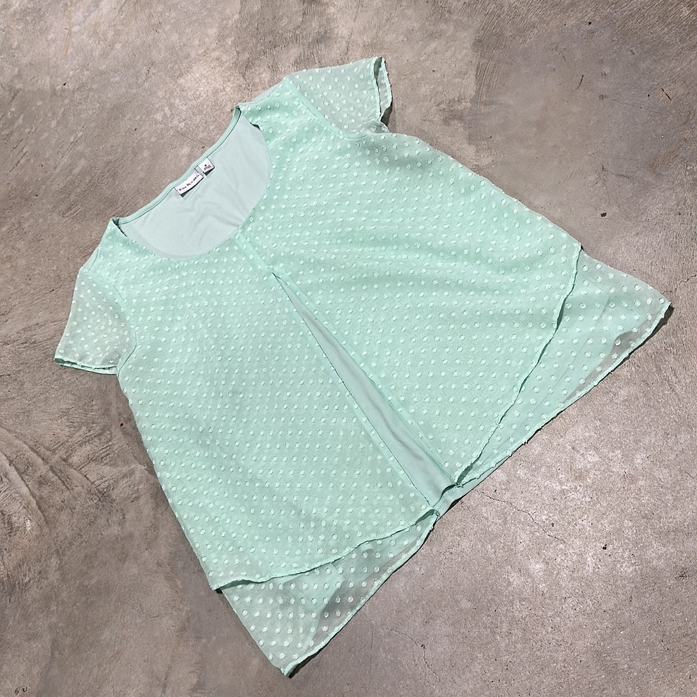 Kim Rogers brand Mint‎ green top /Size M / D-87 - Picture 2 of 5